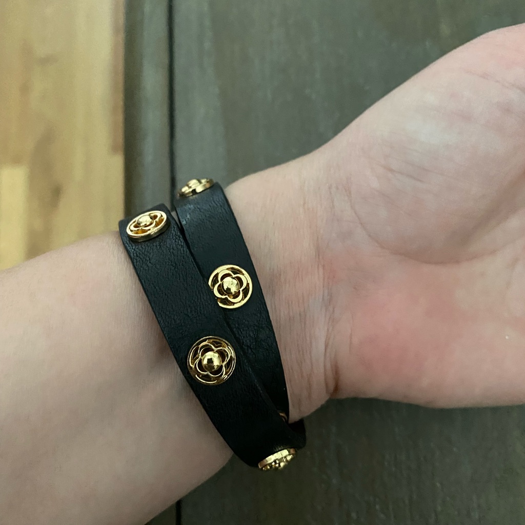 Stella And Dot Black Leather Bracelet 30$